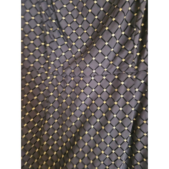 AUW 2X Black Mesh Dress With Gold Glitter Polka Dots Long Sleeve NWT - Picture 4 of 6